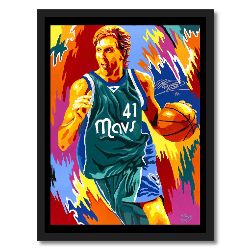 Dirk Nowitzki Framed Giclee Paper Print